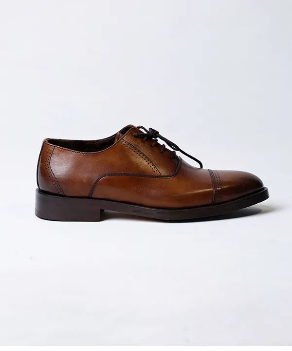 کفش برت چرم طبیعی مردانه کد 2588 - قهوه ای