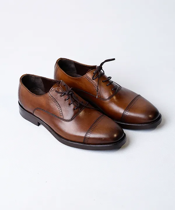 کفش برت چرم طبیعی مردانه کد 2588 - قهوه ای