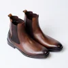 بوت تمام چرم مردانه (چلسی) کد 2692 - قهوه ای