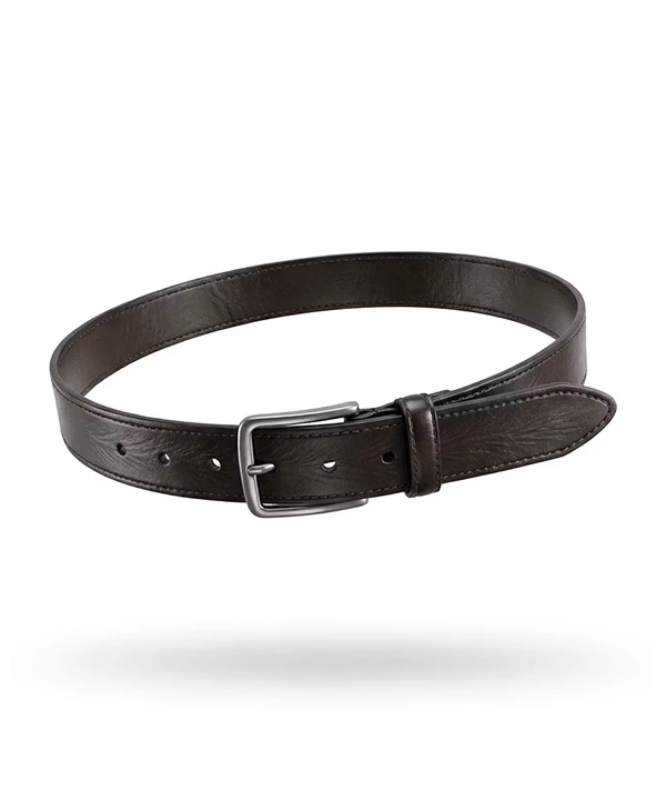 کمربند چرمی طرح دار مردانه کد 2698 - مشکی